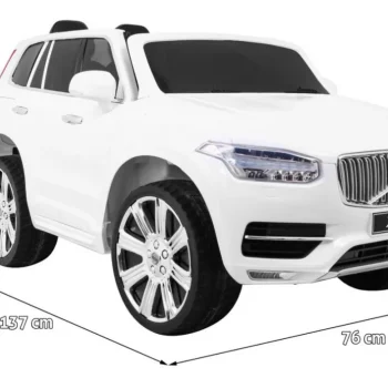 Volvo Xc90 Na Baterije Za Djecu Bijeli + Daljinski Upravljač + Nosač Za Prtljagu + Eva, Bijela 2