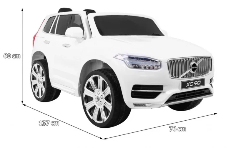 Volvo Xc90 Na Baterije Za Djecu Bijeli + Daljinski Upravljač + Nosač Za Prtljagu + Eva, Bijela 2