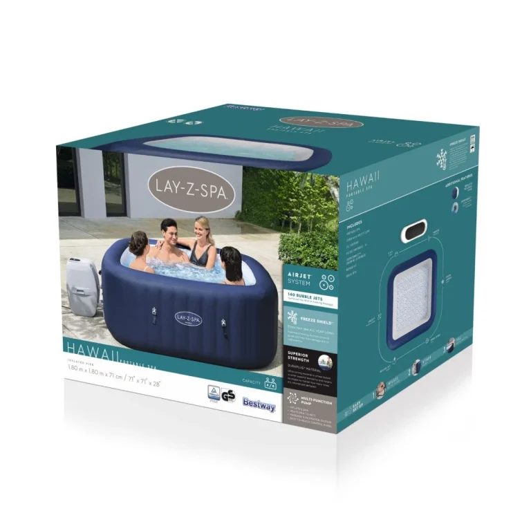 Vrtna Hidromasažna Kada Hawaii Lay Z Spa Airjet Bestway Za 6 Osoba + Filter + Navlaka + Chemconnect 8