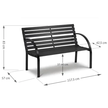 Vrtna Klupa S Naslonom 117,5 X 83 X 57 Cm Sofotel Luca 4