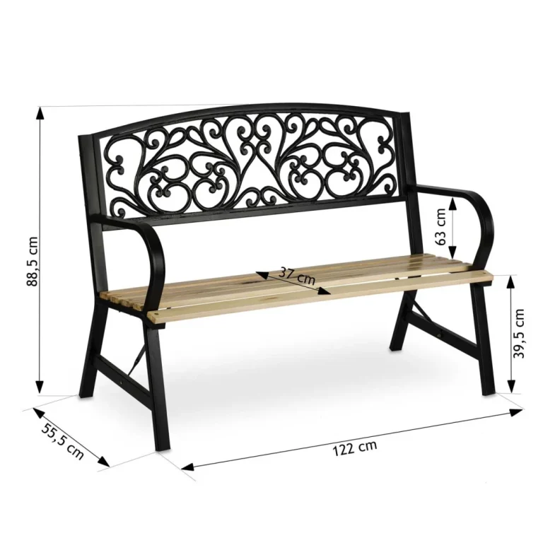 Vrtna Klupa S Naslonom 122 X 88,5 X 55,5 Cm Ivy Sofa 10