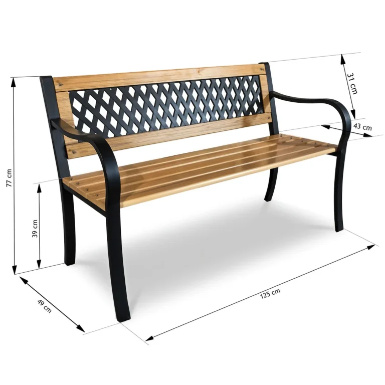 Vrtna Klupa S Naslonom 125 X 77 X 49 Cm Elion Sofa 6