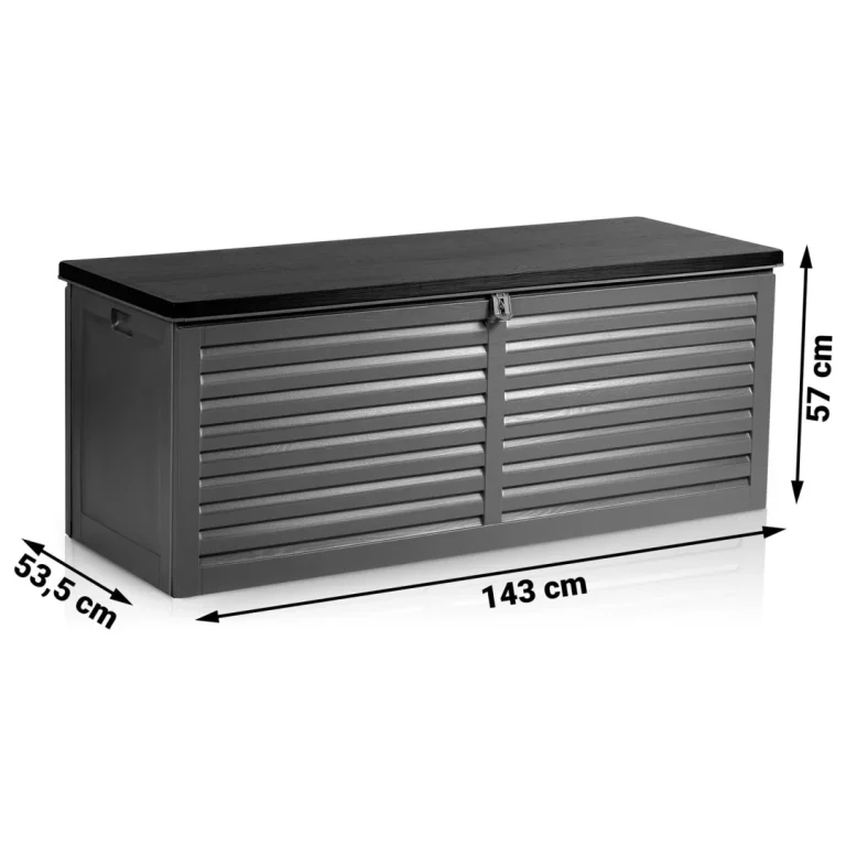 Vrtna Kutija 143 × 57 × 53,5 Cm 390 L Crno Siva 10