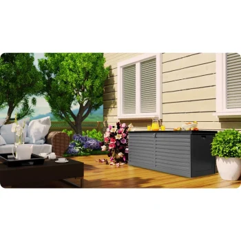 Vrtna Kutija 143 × 57 × 53,5 Cm 390 L Crno Siva 5