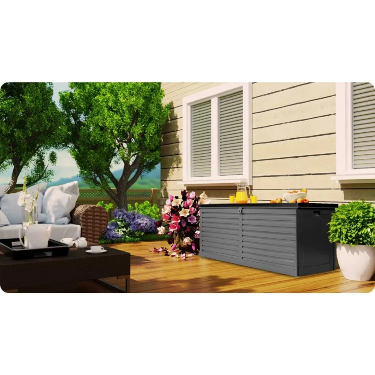 Vrtna Kutija 143 × 57 × 53,5 Cm 390 L Crno Siva 5