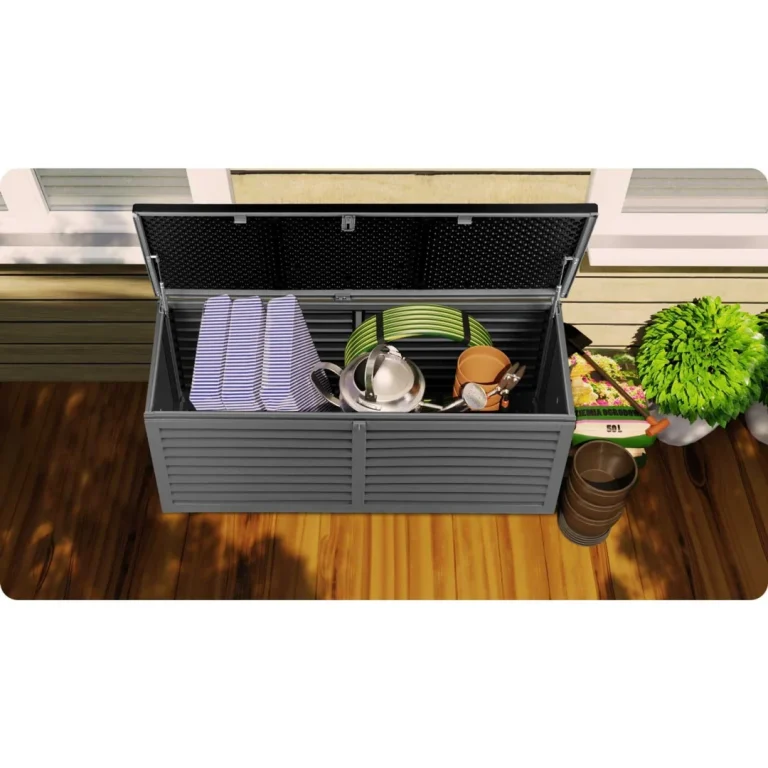 Vrtna Kutija 143 × 57 × 53,5 Cm 390 L Crno Siva 6