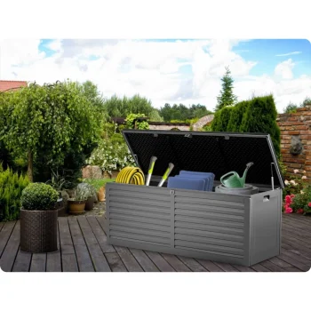 Vrtna Kutija 143 × 57 × 53,5 Cm 390 L Crno Siva 8