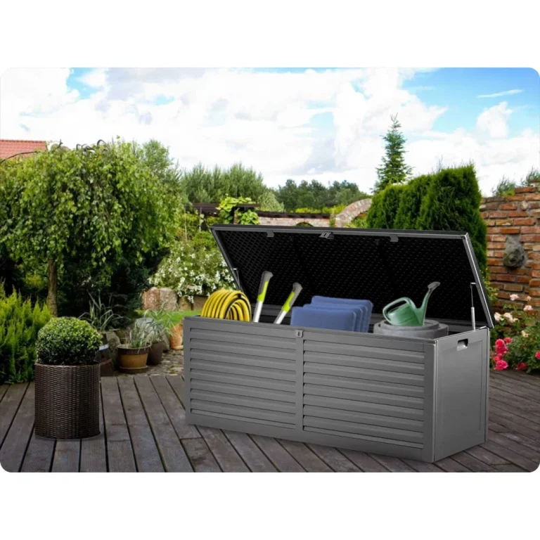 Vrtna Kutija 143 × 57 × 53,5 Cm 390 L Crno Siva 8