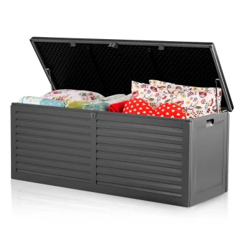 Vrtna Kutija 143 × 57 × 53,5 Cm 390 L Crno Siva 9