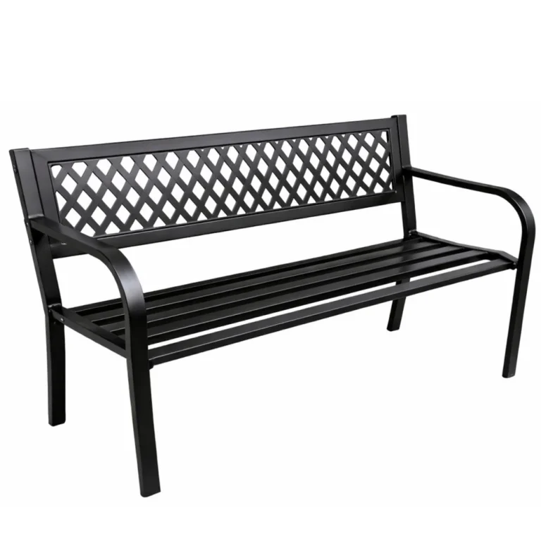 Vrtna Metalna Klupa 2 Sjedala Crna 120 Cm 1