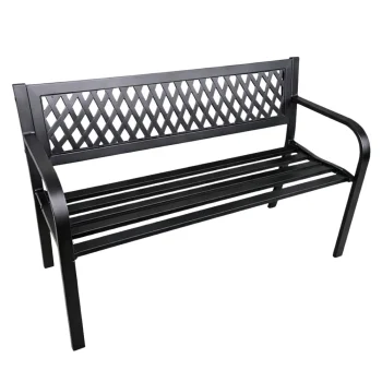 Vrtna Metalna Klupa 2 Sjedala Crna 120 Cm 10