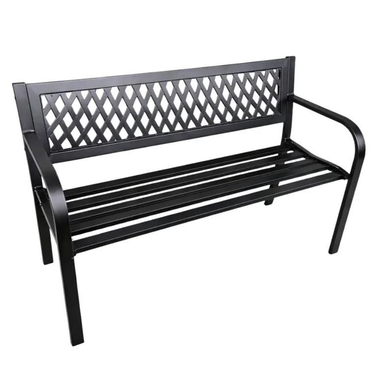 Vrtna Metalna Klupa 2 Sjedala Crna 120 Cm 10