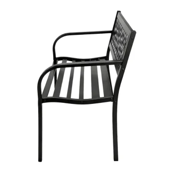 Vrtna Metalna Klupa 2 Sjedala Crna 120 Cm 3