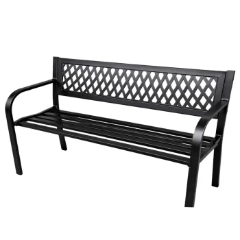 Vrtna Metalna Klupa 2 Sjedala Crna 120 Cm 4