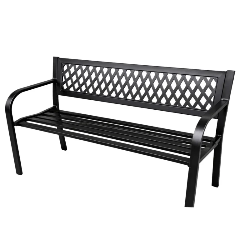 Vrtna Metalna Klupa 2 Sjedala Crna 120 Cm 4