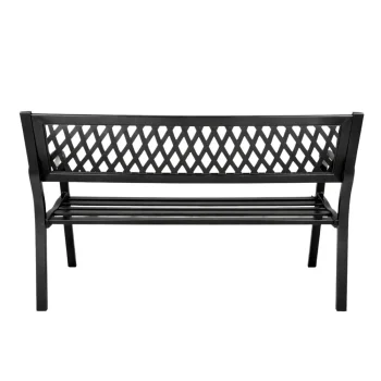 Vrtna Metalna Klupa 2 Sjedala Crna 120 Cm 6
