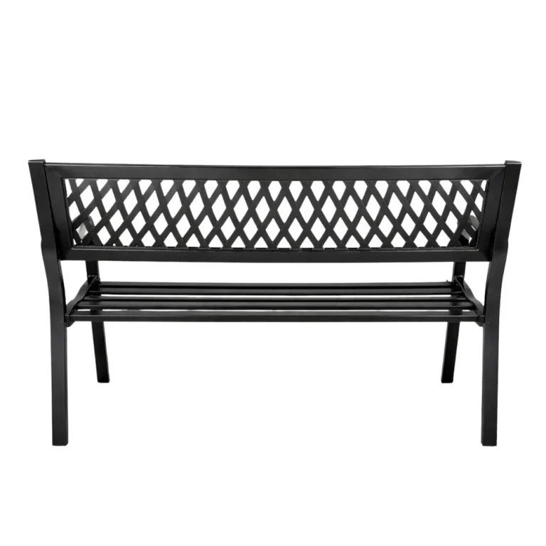 Vrtna Metalna Klupa 2 Sjedala Crna 120 Cm 6