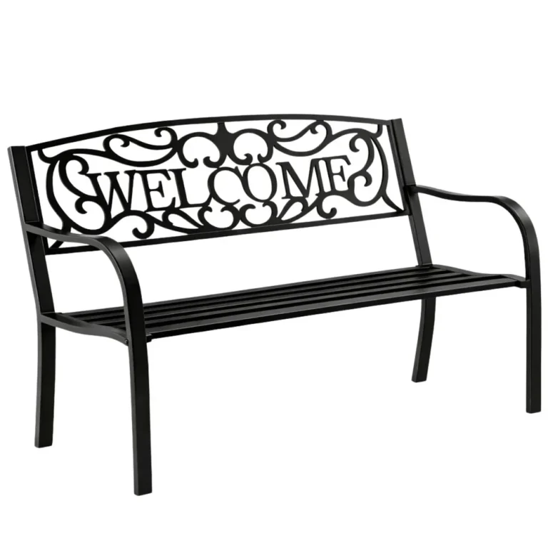 Vrtna Metalna Klupa Welcome 3 Sjedala Crna 127 Cm 1