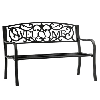 Vrtna Metalna Klupa Welcome 3 Sjedala Crna 127 Cm 11
