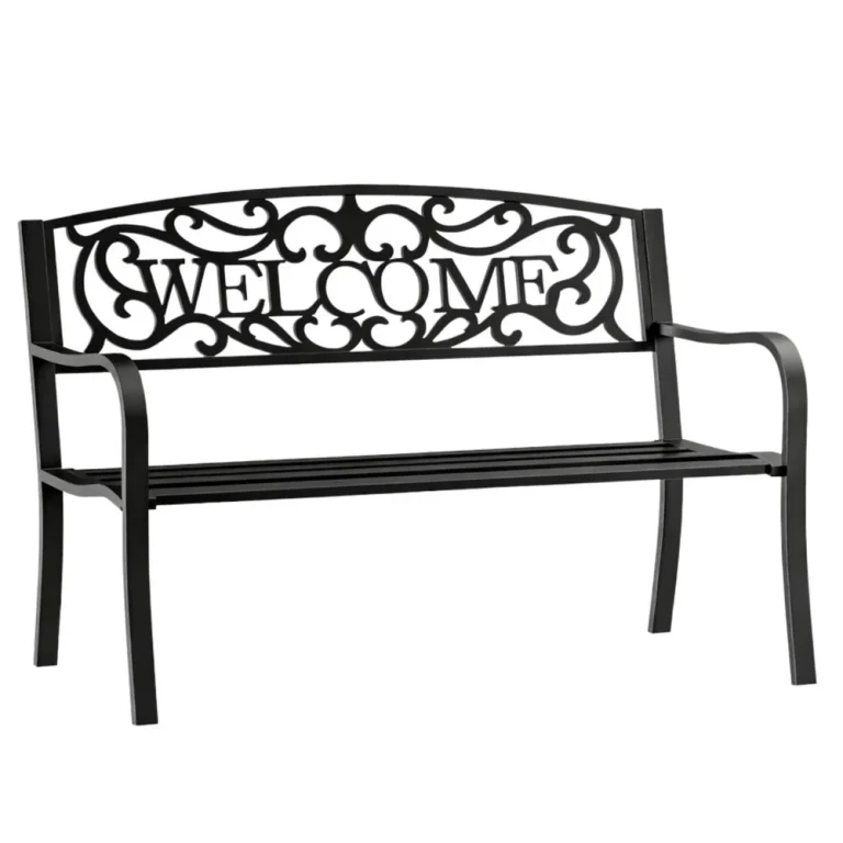 Vrtna Metalna Klupa Welcome 3 Sjedala Crna 127 Cm 11