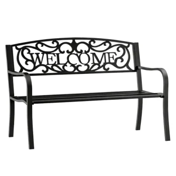 Vrtna Metalna Klupa Welcome 3 Sjedala Crna 127 Cm 5