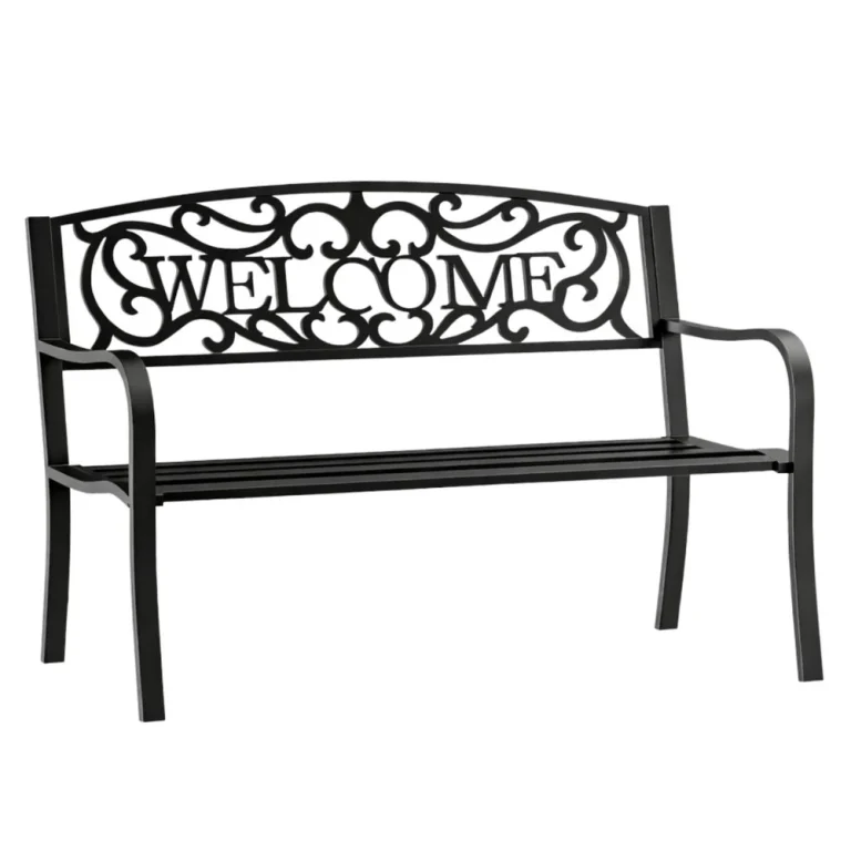 Vrtna Metalna Klupa Welcome 3 Sjedala Crna 127 Cm 5