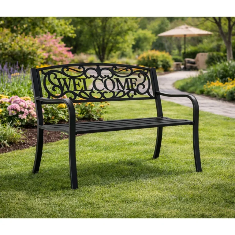 Vrtna Metalna Klupa Welcome 3 Sjedala Crna 127 Cm 6