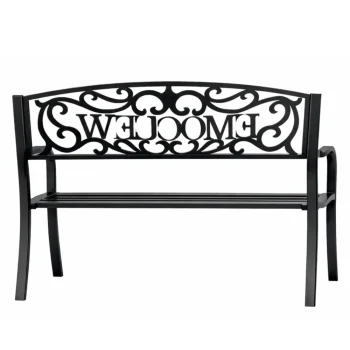 Vrtna Metalna Klupa Welcome 3 Sjedala Crna 127 Cm 7