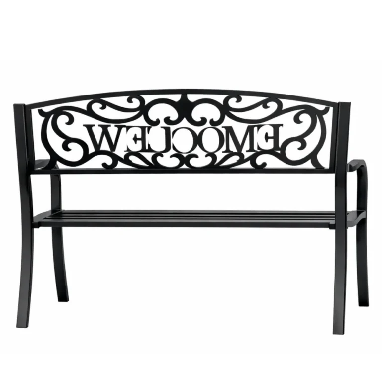 Vrtna Metalna Klupa Welcome 3 Sjedala Crna 127 Cm 7