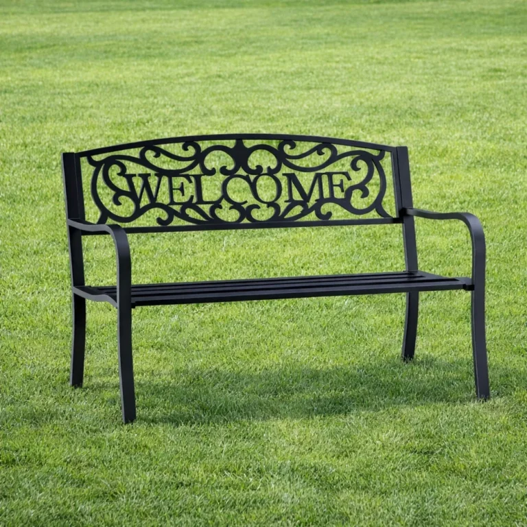 Vrtna Metalna Klupa Welcome 3 Sjedala Crna 127 Cm 8