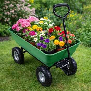 Vrtna Transportna Kolica, Odvojiva Nagibna Pladanj, Zelena, 120 Kg 7