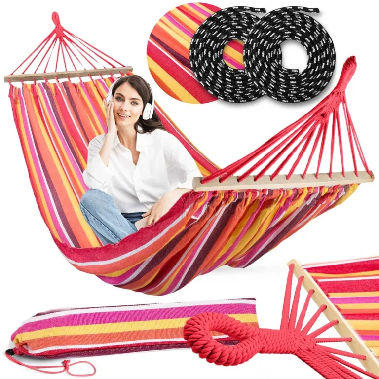 Vrtna Viseća Mreža 220 X 160 Cm Bahama Double, Za 2 Osobe, Crvena 1