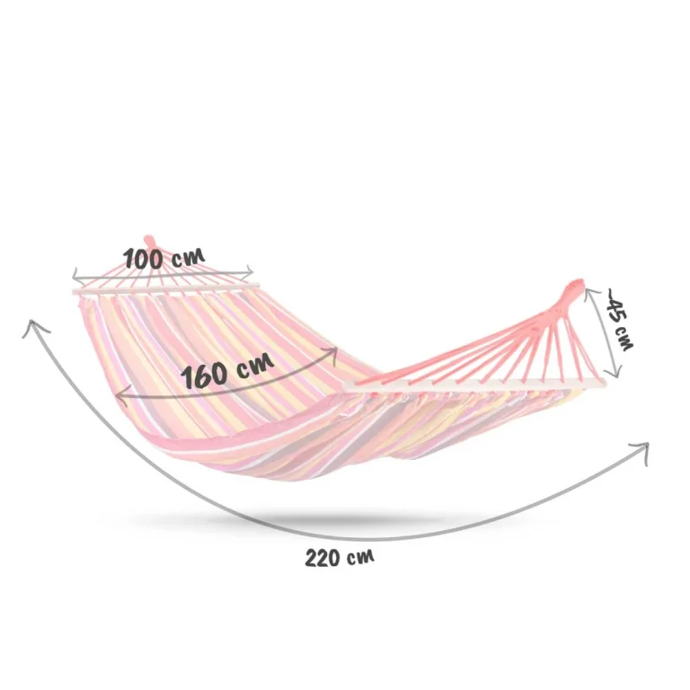 Vrtna Viseća Mreža 220 X 160 Cm Bahama Double, Za 2 Osobe, Crvena 8