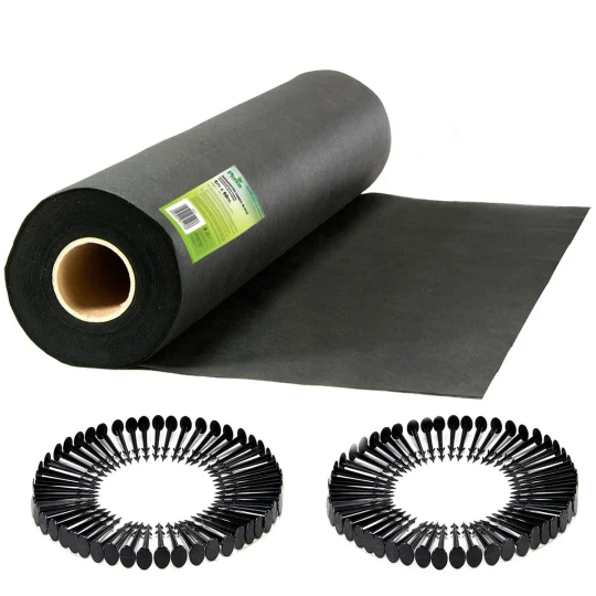 Vrtni Agrotekstil 1 M X 50 M + 50 Plonos Iglica Crni 1