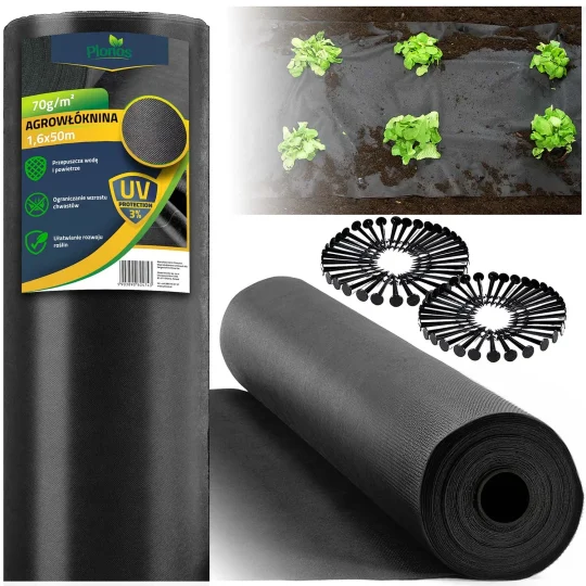 Vrtni Agrotekstil 1,6 M X 100 M 90 G/m2 + 100 Plonos Iglica (netkani) Crni 1