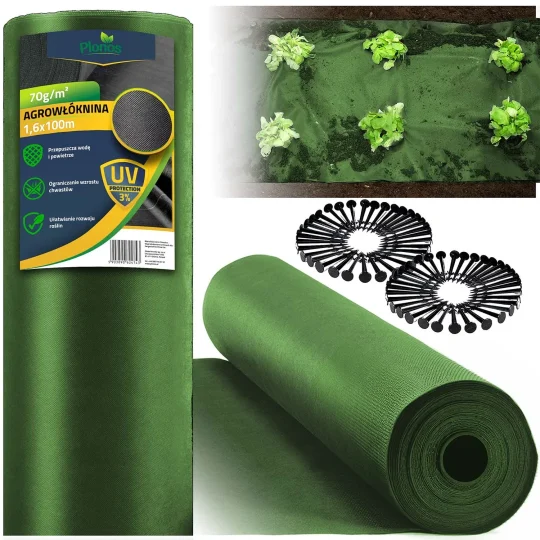 Vrtni Agrotekstil 1,6 M X 100 M 90 G/m2 + 100 Plonos Iglica Zeleni 1
