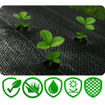 Vrtni Agrotekstil 1,6 M X 50 M 70 G/m2 + 50 Plonos Iglica Crni 6