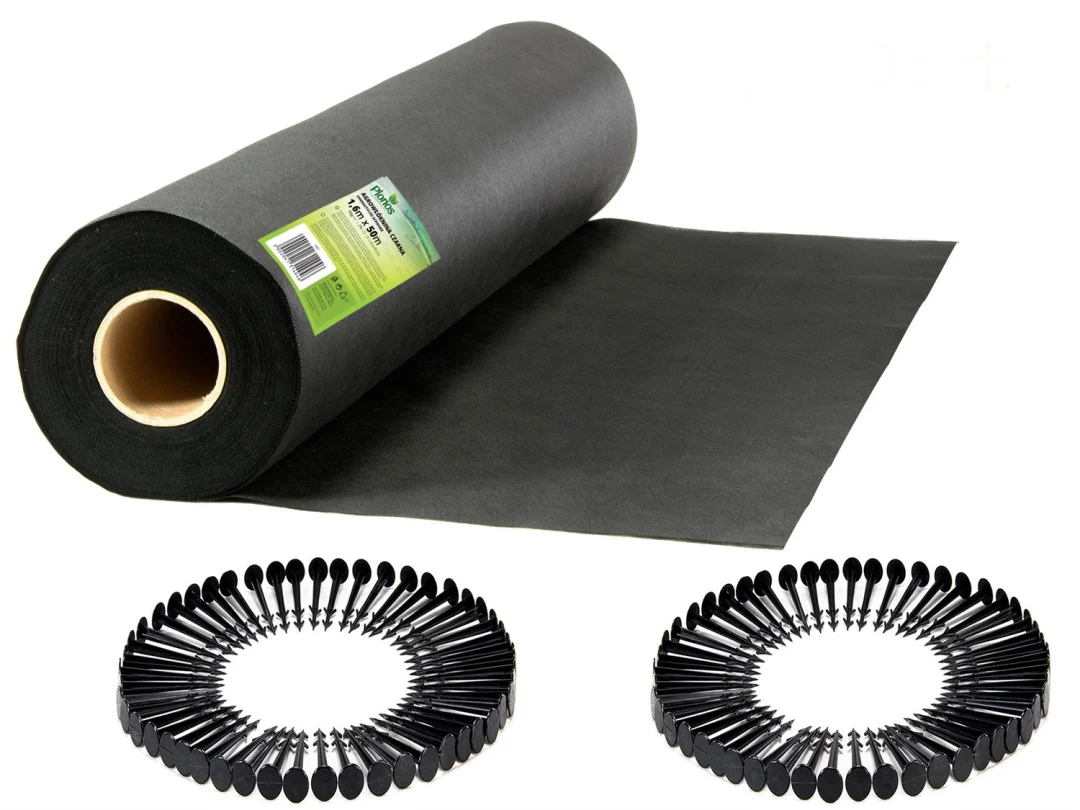 Vrtni Agrotekstil 1,6 M × 50 M + 100 Klinova Plonos 1