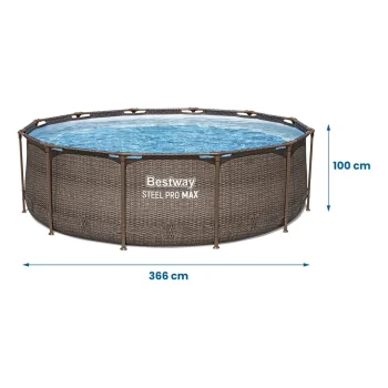 Vrtni Bazen S Okvirom 366 X 100 Cm 18 U 1 Bestway 56709, Siva 11