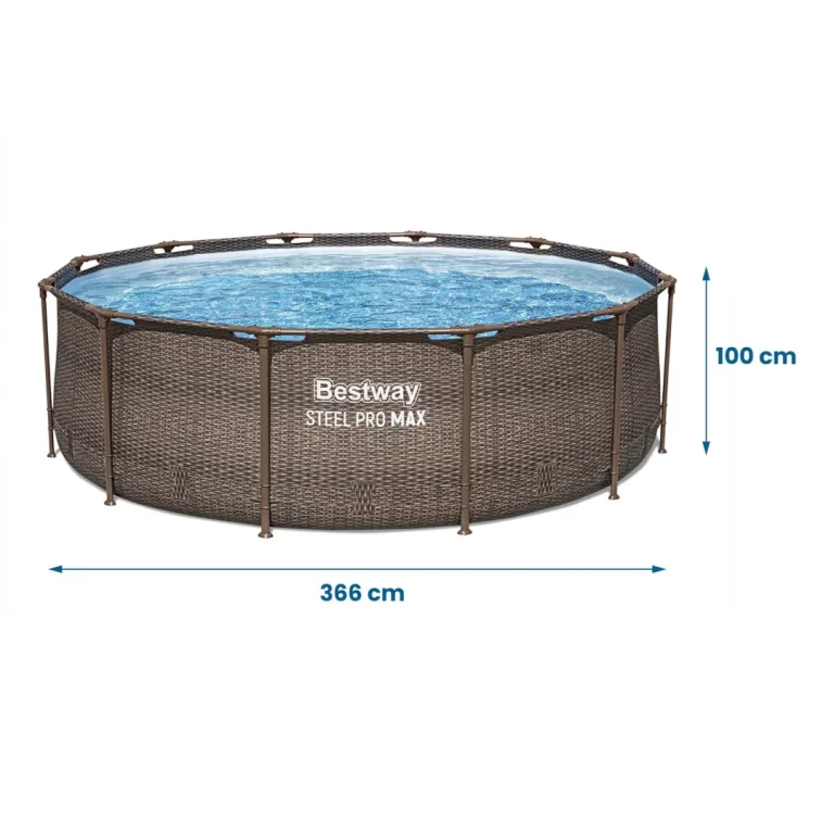 Vrtni Bazen S Okvirom 366 X 100 Cm 18 U 1 Bestway 56709, Siva 11