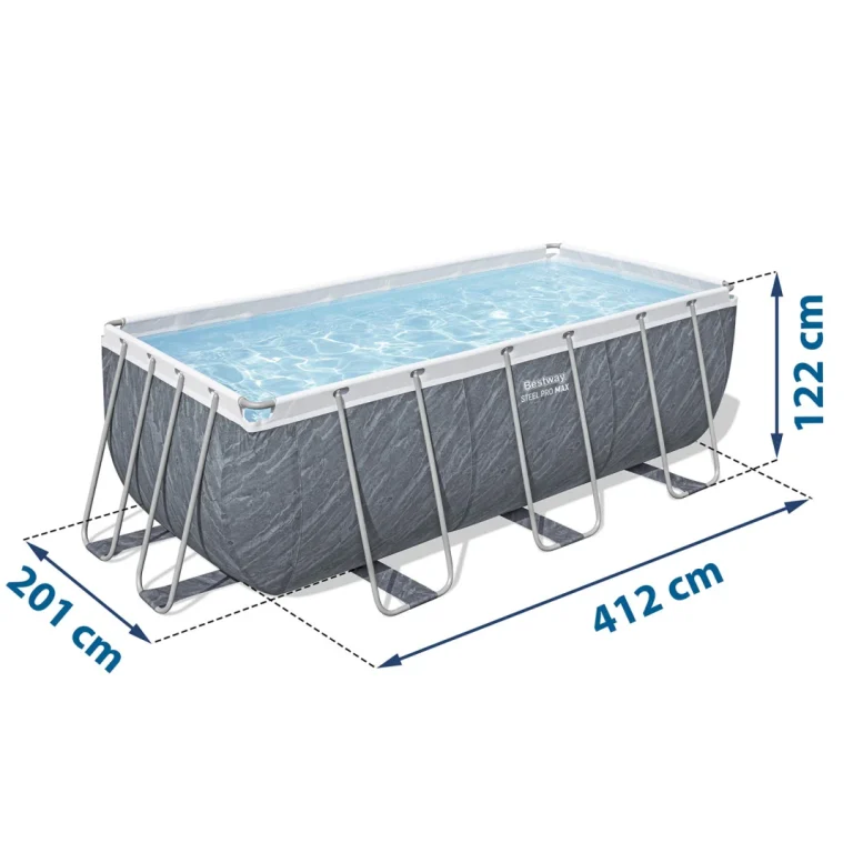 Vrtni Bazen S Okvirom 412 X 201 X 122 Cm 17 U 1 Bestway 56722, Siva 9
