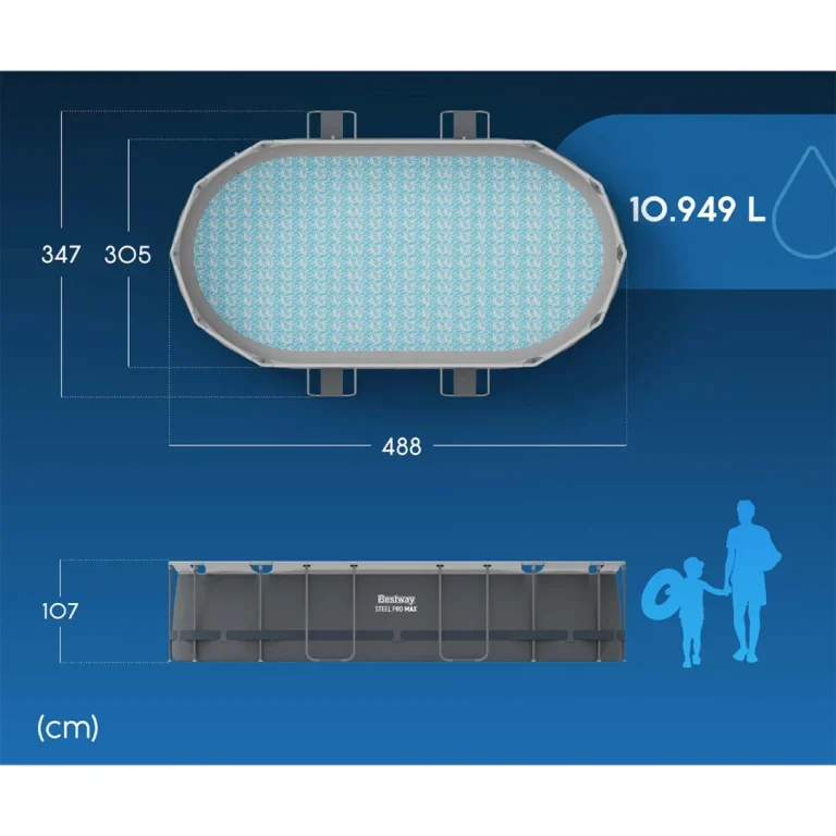 Vrtni Bazen S Okvirom 488 X 305 X 107 Cm 18 U 1 Bestway 56448 + Stroj Za Mjehuriće Besplatno 10