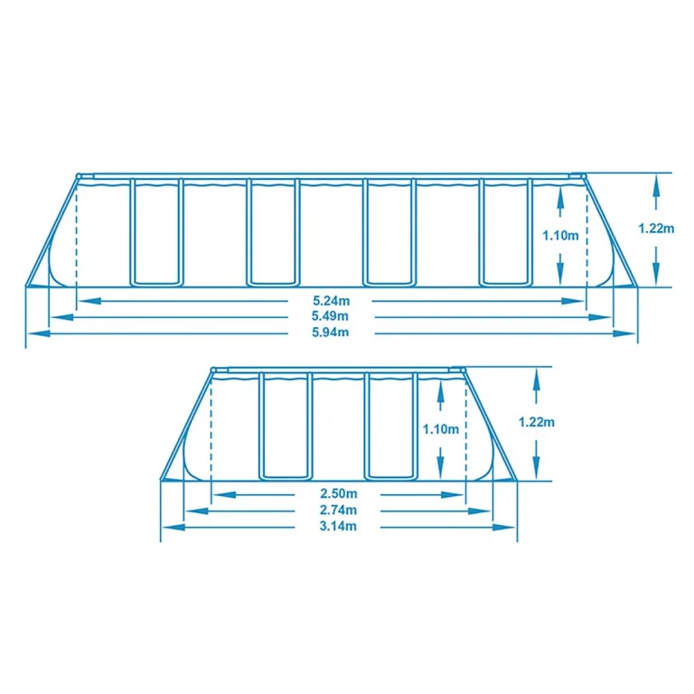 Vrtni Bazen S Okvirom 549 X 274 X 122 Cm 17 U 1 Bestway 56710, Plava, Var. 56710 M 7