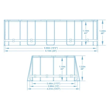Vrtni Bazen S Okvirom 610 X 366 X 122 Cm 13 U 1 Bestway 56719n 11