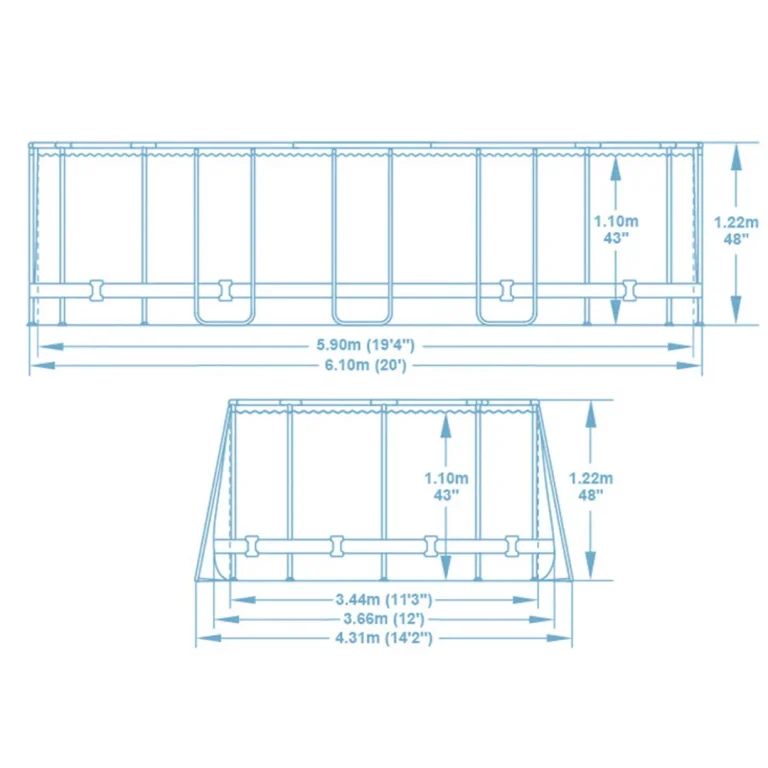 Vrtni Bazen S Okvirom 610 X 366 X 122 Cm 13 U 1 Bestway 56719n 11