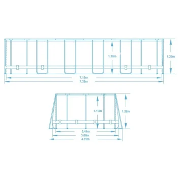 Vrtni Bazen S Okvirom 732 X 366 X 122 Cm 12 U 1 Bestway 5611t 5