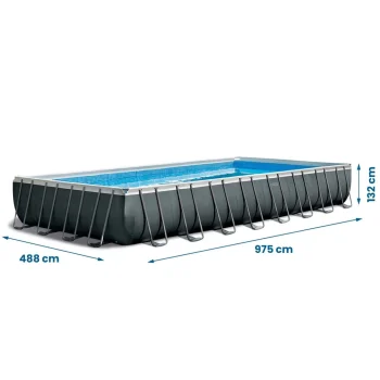 Vrtni Bazen S Okvirom 975 X 488 X 132 Cm 22 U 1 Intex 26378 + Gratis Skuter 10