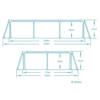 Vrtni Bazen S Okvirom Bestway 56403, 259 × 170 × 61 Cm, Set 15 U 1 4