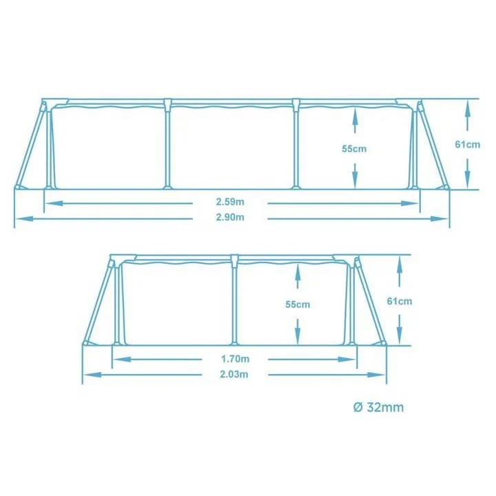 Vrtni Bazen S Okvirom Bestway 56403n, 259 × 170 × 61 Cm, Set 15 U 1 6