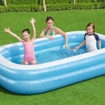 Vrtni Bazen Za Djecu 6+ Napuhavanje 2 Prstena 262x175x51cm Bestway + Krpa Za Popravak 5